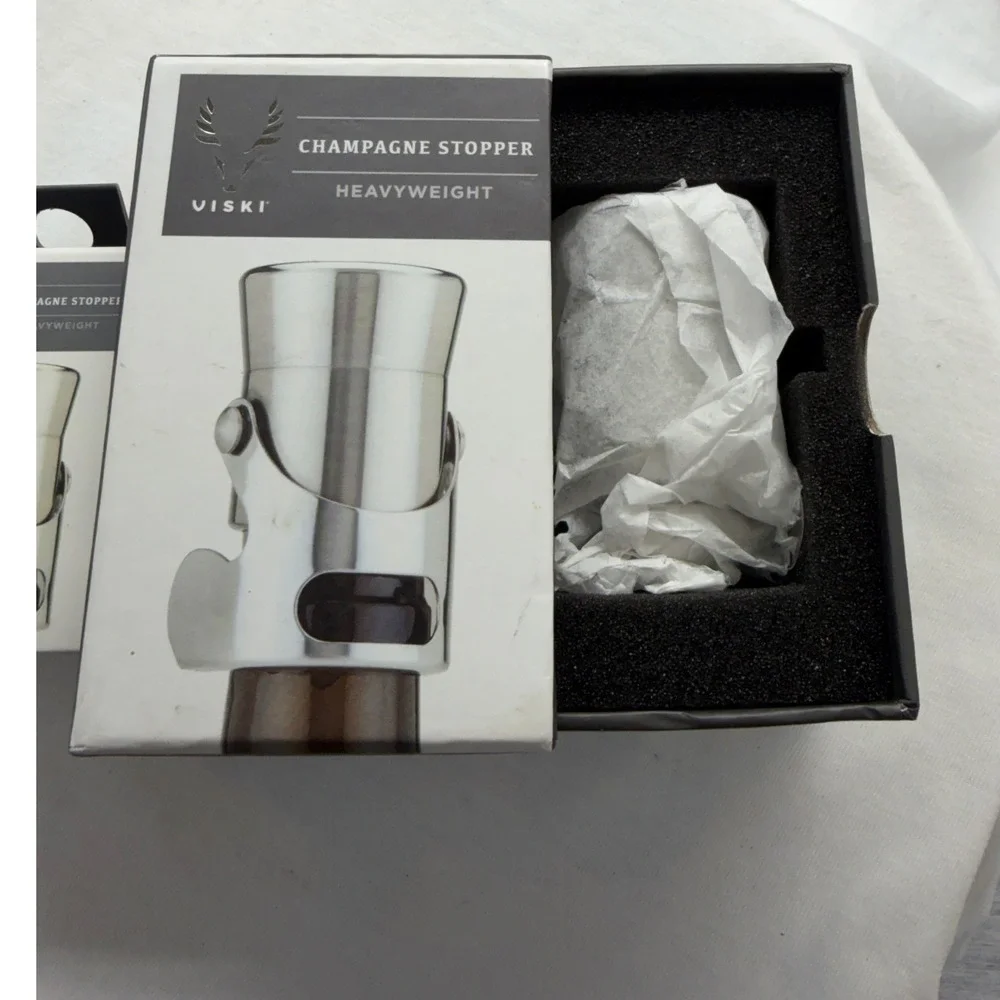 Viski Heavyweight Champagne Stoppers Stainless Steel Professional‎ Bottle Sealer